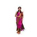 Seduva Women's Soft Lichi Silk Printed Saree With Unstitched Blouse 5.5Mtr (Pink)