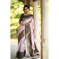Seduva Women's Soft Lichi Silk Printed Saree With Unstitched Blouse 5.5Mtr (Light-Pink)