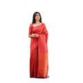 Seduva Women's Soft Lichi Silk Printed Saree With Unstitched Blouse 5.5Mtr (Red)