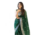 Seduva Women's Soft Lichi Silk Printed Saree With Unstitched Blouse 5.5Mtr (Green)