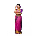 Seduva Women's Soft Lichi Silk Printed Saree With Unstitched Blouse 5.5Mtr (Pink)