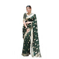 Seduva Women's Soft Lichi Silk Printed Saree With Unstitched Blouse 5.5Mtr (Green)