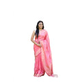 Seduva Women's Soft Lichi Silk Printed Saree With Unstitched Blouse 5.5Mtr (Pink)
