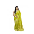 Seduva Women's Soft Lichi Silk Printed Saree With Unstitched Blouse 5.5Mtr (Green)