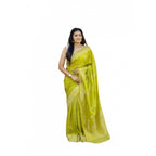 Seduva Women's Soft Lichi Silk Printed Saree With Unstitched Blouse 5.5Mtr (Green)