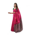 Seduva Women's Soft Lichi Silk Printed Saree With Unstitched Blouse 5.5Mtr (Pink)