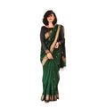 Seduva Women's Soft Lichi Silk Printed Saree With Unstitched Blouse 5.5Mtr (Green)