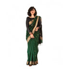 Seduva Women's Soft Lichi Silk Printed Saree With Unstitched Blouse 5.5Mtr (Green)