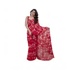 Seduva Women's Chiffon Printed Saree With Unstitched Blouse 5.5Mtr (Red)