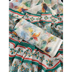 Seduva Women's Linen Cotton  Printed Saree With Unstitched Blouse 5.5Mtr (Green)