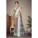 Seduva Women's Cotton Silk  Printed Saree With Unstitched Blouse 5.5Mtr (Multicolor)