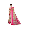 Seduva Women's Cotton Silk  Printed Saree With Unstitched Blouse 5.5Mtr (Pink)