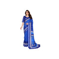 Seduva Women's Linen Cotton  Printed Saree With Unstitched Blouse 5.5Mtr (Blue)