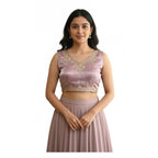 Seduva Women's Zimmi Choo Embroidered V-Neck Padded Blouse (Lavender 38 Ready (Self Alterable 36–40)