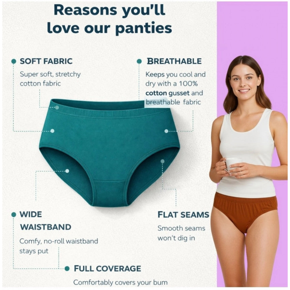 Seduva Pack of_6 Women's Cotton Solid Hipster Panty (Multicolor)
