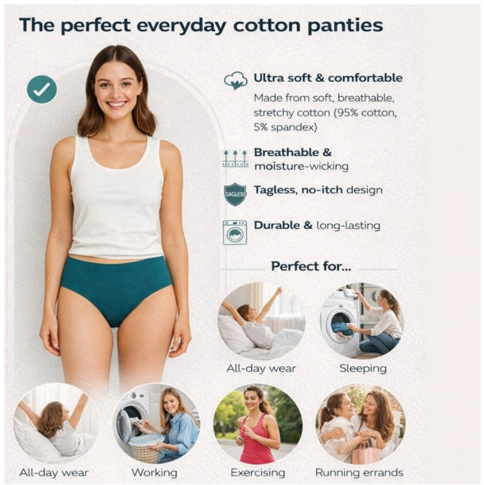 Seduva Pack of_9 Women's Cotton Solid Hipster Panty (Multicolor)