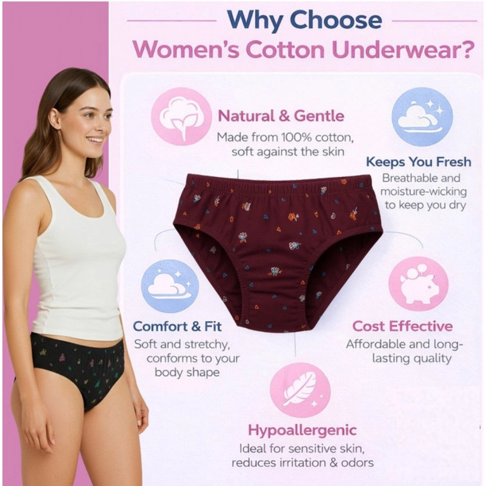 Seduva Pack of_3 Women's Cotton Printed Hipster Panty (Multicolor)