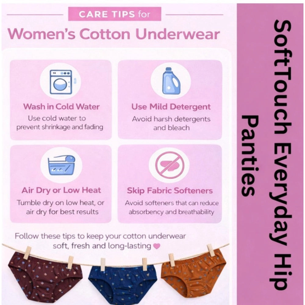Seduva Pack of_3 Women's Cotton Printed Hipster Panty (Multicolor)