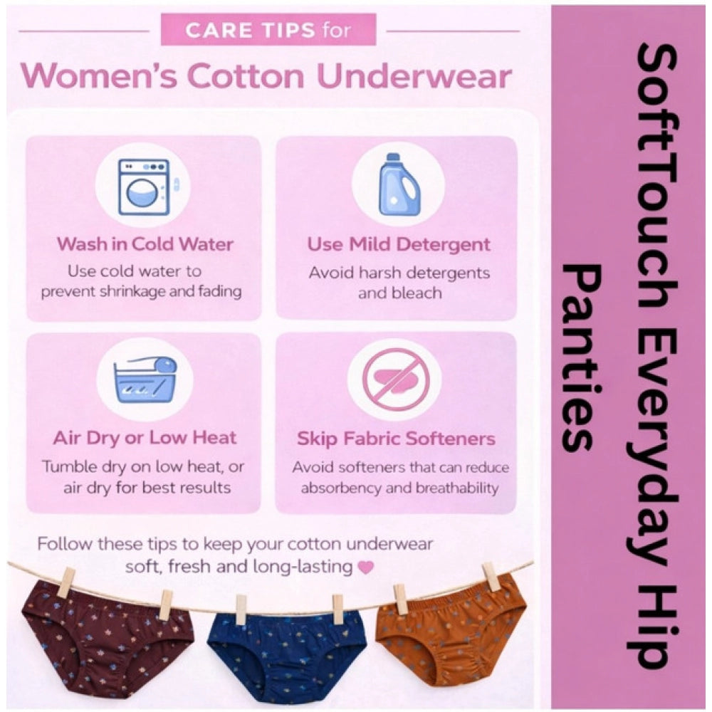 Seduva Pack of_6 Women's Cotton Printed Hipster Panty (Multicolor)