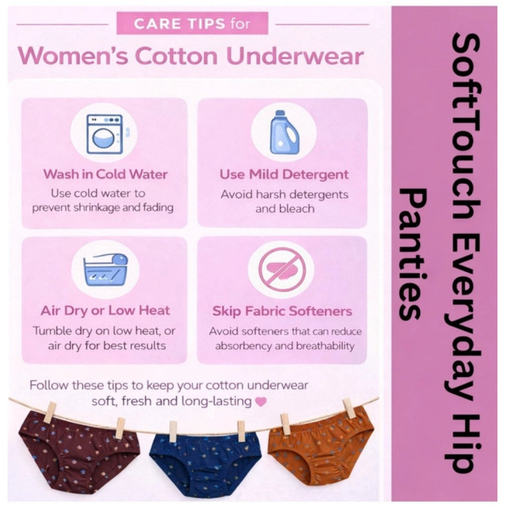 Seduva Pack of_6 Women's Cotton Printed Hipster Panty (Multicolor)