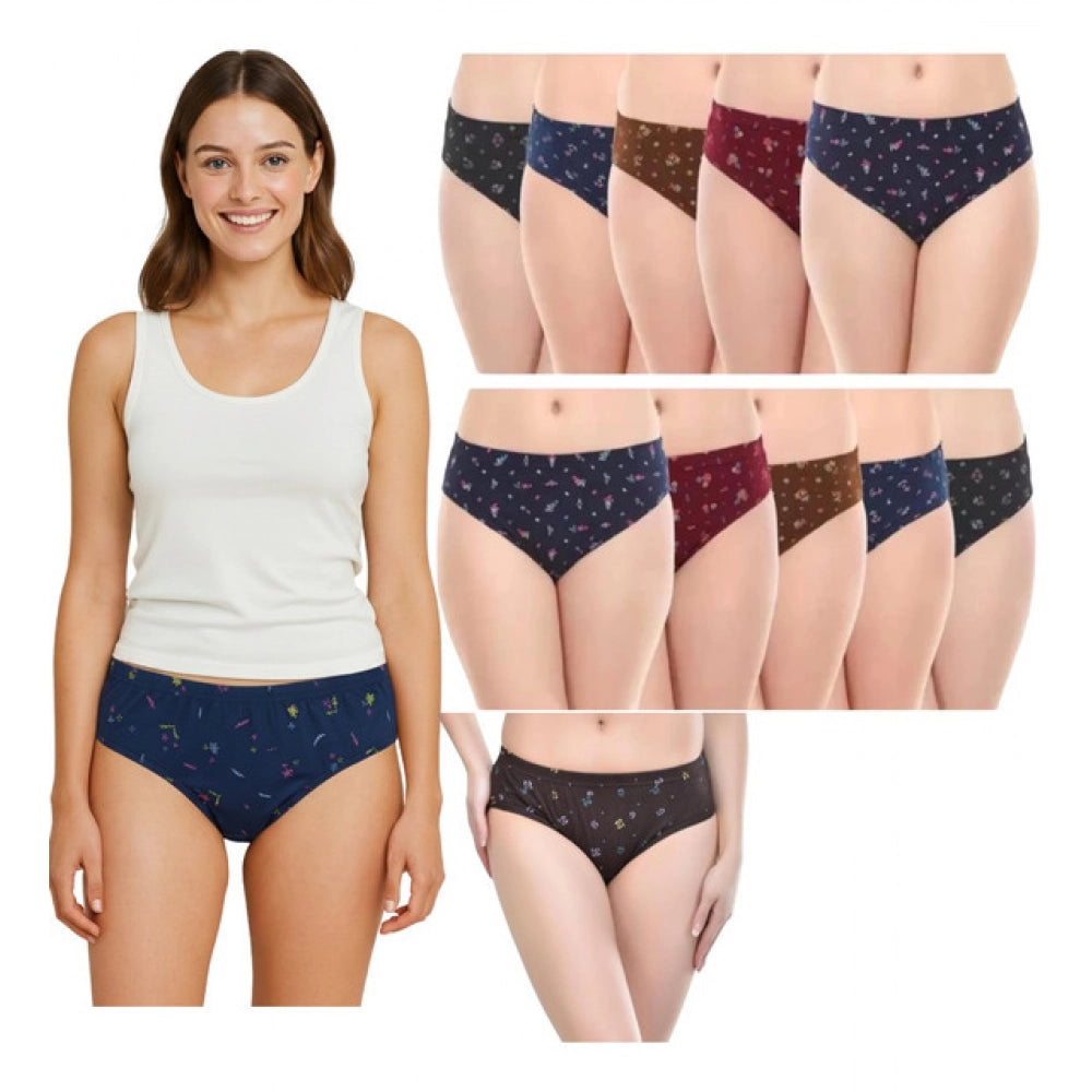 Seduva Pack of_12 Women's Cotton Printed Hipster Panty (Multicolor)