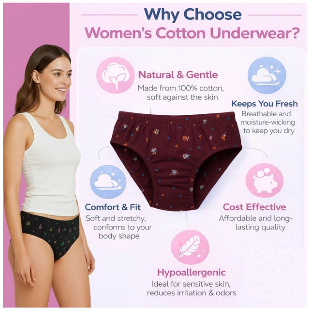Seduva Pack of_12 Women's Cotton Printed Hipster Panty (Multicolor)