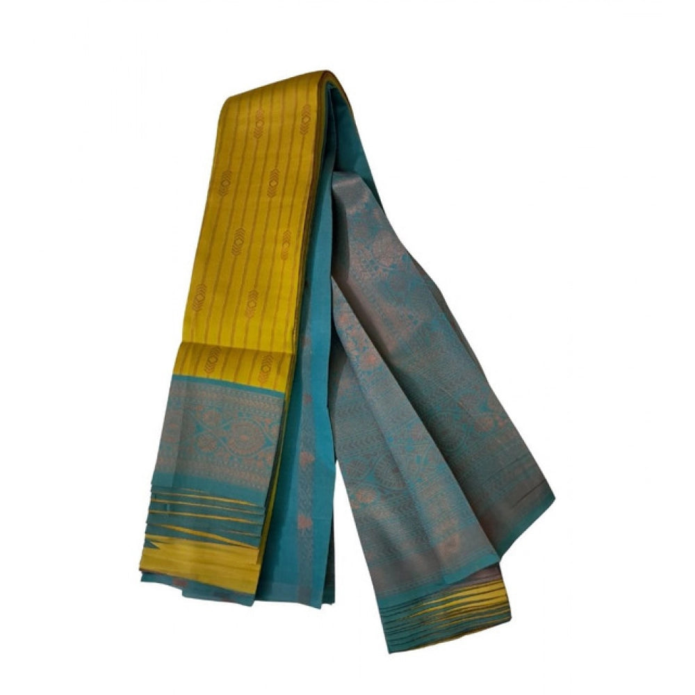 Seduva Women's Soft Silk Wooven Saree With Unstitched Blouse 5.5Mtr (Musterd Yellow)
