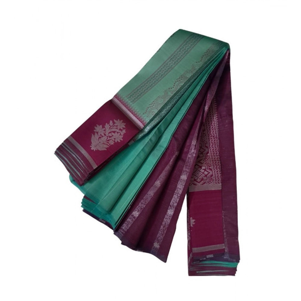 Seduva Women's Soft Silk Wooven Saree With Unstitched Blouse 5.5Mtr (Dark Pista)