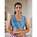 Seduva Women's Satin Crepe Printed Saree With Unstitched Blouse 5.5Mtr (Purple)
