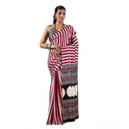 Seduva Women's Satin Crepe Printed Saree With Unstitched Blouse 5.5Mtr (Maroon)