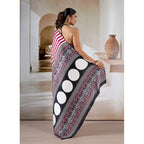 Seduva Women's Satin Crepe Printed Saree With Unstitched Blouse 5.5Mtr (Maroon)