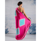 Seduva Women's Satin Crepe Printed Saree With Unstitched Blouse 5.5Mtr (Pink)