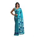 Seduva Women's Satin Crepe Printed Saree With Unstitched Blouse 5.5Mtr (Sky Blue)