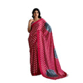 Seduva Women's Satin Crepe Printed Saree With Unstitched Blouse 5.5Mtr (Red)