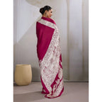 Seduva Women's Satin Crepe Printed Saree With Unstitched Blouse 5.5Mtr (Maroon)
