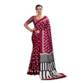 Seduva Women's Satin Crepe Printed Saree With Unstitched Blouse 5.5Mtr (Maroon)