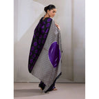 Seduva Women's Satin Crepe Printed Saree With Unstitched Blouse 5.5Mtr (Purple)