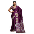 Seduva Women's Satin Crepe Printed Saree With Unstitched Blouse 5.5Mtr (Purple)