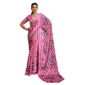 Seduva Women's Satin Crepe Printed Saree With Unstitched Blouse 5.5Mtr (Pink)