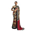 Seduva Women's Satin Crepe Printed Saree With Unstitched Blouse 5.5Mtr (Multicolor)