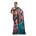Seduva Women's Satin Crepe Printed Saree With Unstitched Blouse 5.5Mtr (Multicolor)