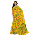 Seduva Women's Georgette Printed Saree With Unstitched Blouse 5.5Mtr (Yellow)