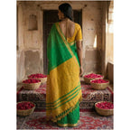 Seduva Women's Cotton Printed Saree With Unstitched Blouse 5.5Mtr (Green)