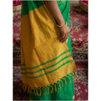 Seduva Women's Cotton Printed Saree With Unstitched Blouse 5.5Mtr (Green)