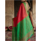 Seduva Women's Cotton Printed Saree With Unstitched Blouse 5.5Mtr (Red)