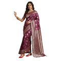 Seduva Women's Silk Blend Printed Saree With Unstitched Blouse 5.5Mtr (Purple)