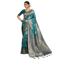 Seduva Women's Silk Blend Printed Saree With Unstitched Blouse 5.5Mtr (Sea Green)