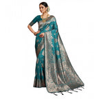 Seduva Women's Silk Blend Printed Saree With Unstitched Blouse 5.5Mtr (Sea Green)