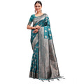 Seduva Women's Banarasi Silk Printed Saree With Unstitched Blouse 5.5Mtr (Sea Green)