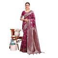 Seduva Women's Banarasi Silk Printed Saree With Unstitched Blouse 5.5Mtr (Purple)